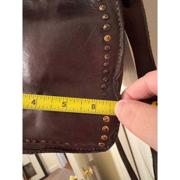 Rare FRYE Chocolate Brown Leather Braided Samantha Satchel Bag - Picture 14 of 15